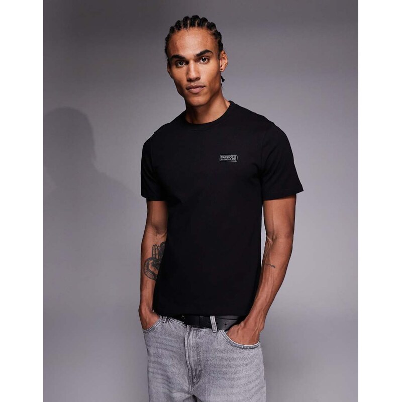 Barbour International small logo t-shirt in burnt black 113561923