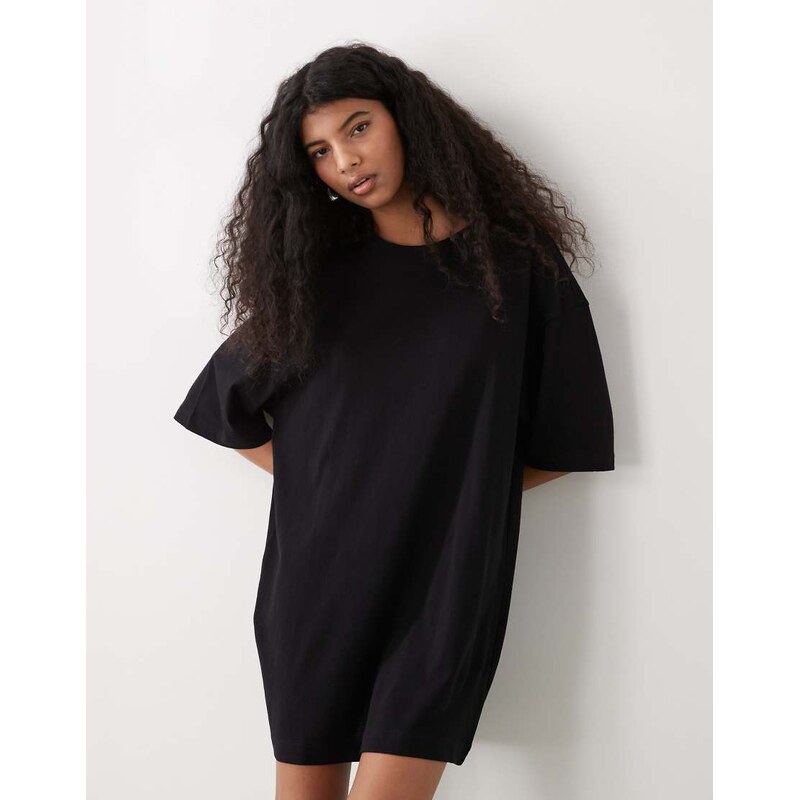 Weekday oversized t-shirt dress in black