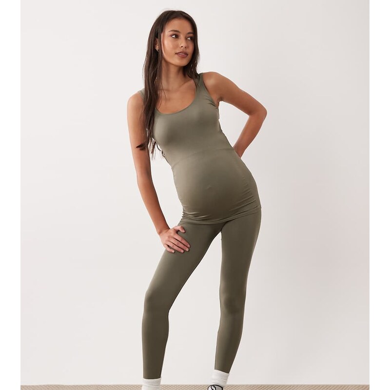 Mama.licious Mamalicious Maternity seamless leggings co-ord in