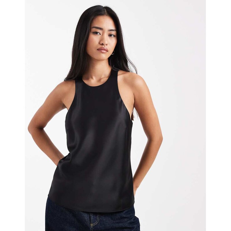 ASOS DESIGN ASOS DESIN satin racer cami in black