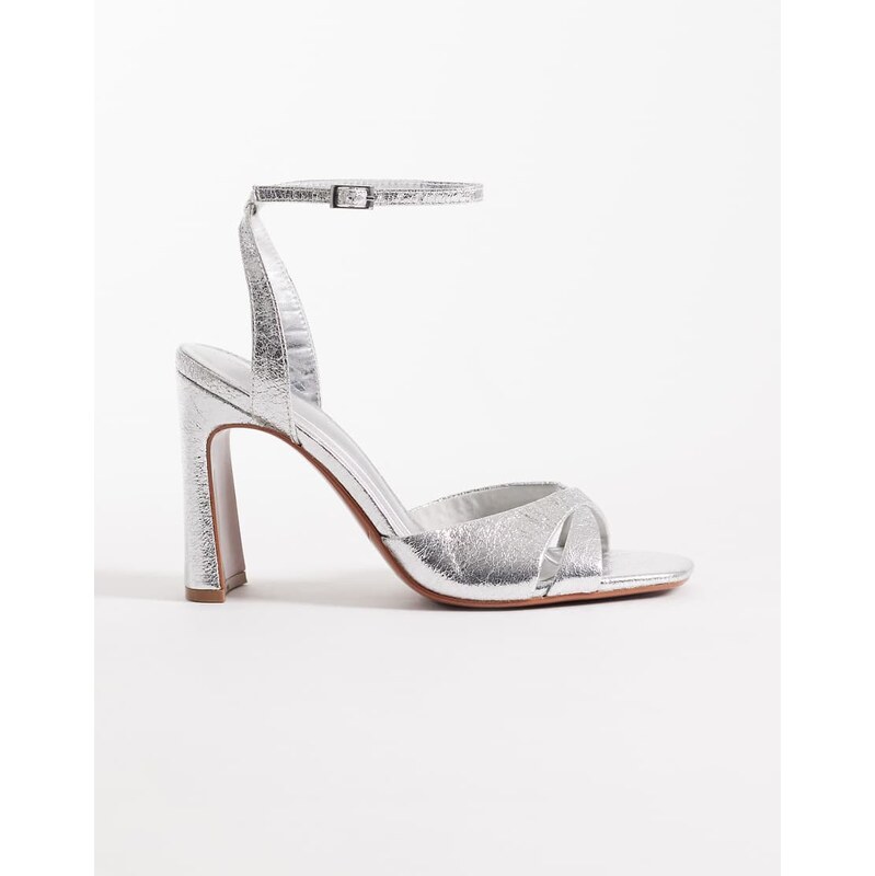 ASOS DESIGN Nightcap cross strap detail barely there block heel