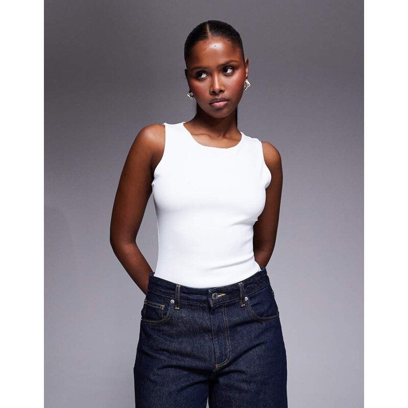 Good American high neck scoop sculpting bodysuit in white 113753905