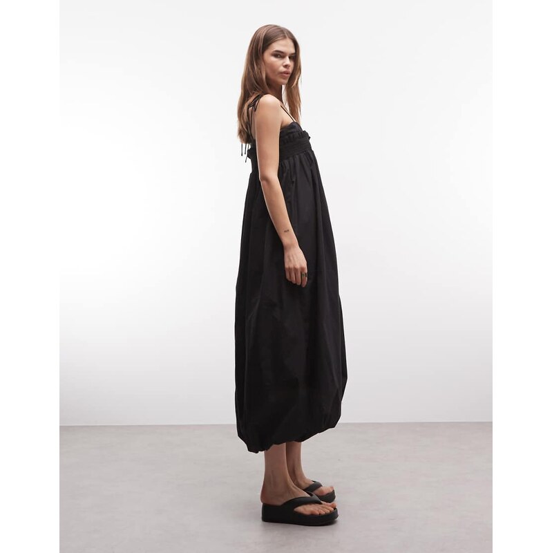 Reclaimed Vintage maxi cami smock dress with bubble hem and bows in 113564241