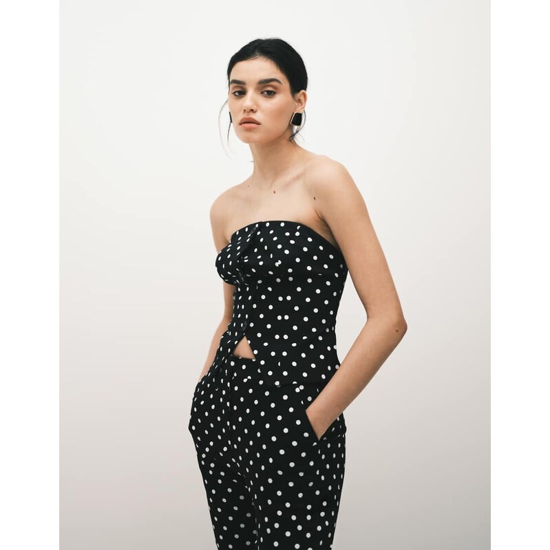 ASOS DESIGN tailored bandeau in mono spot-Multi 113575017