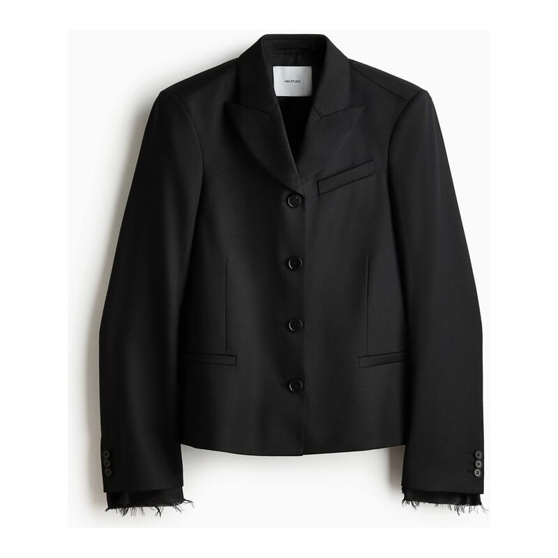 H&M - Jednořadové sako z vlněné směsi - černá 113563163