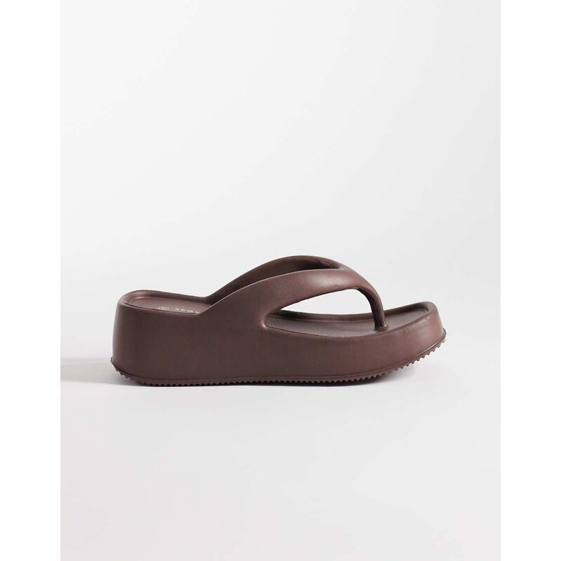 SEQWL Thong flatform wedge in mocha mouse-Brown 115517445