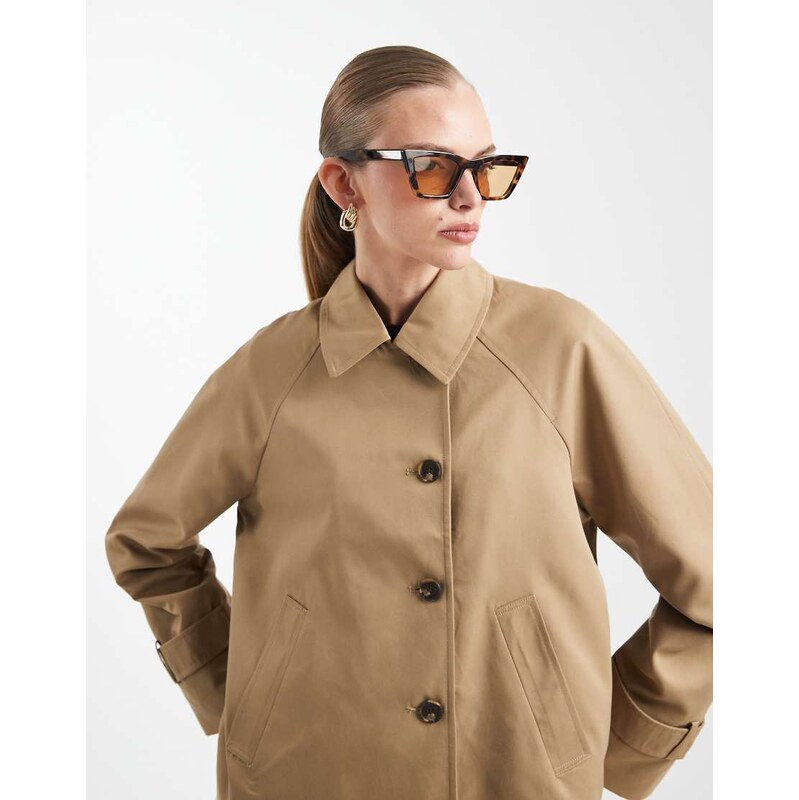 Vero Moda asymmetric button jacket in beige-Neutral 113564233