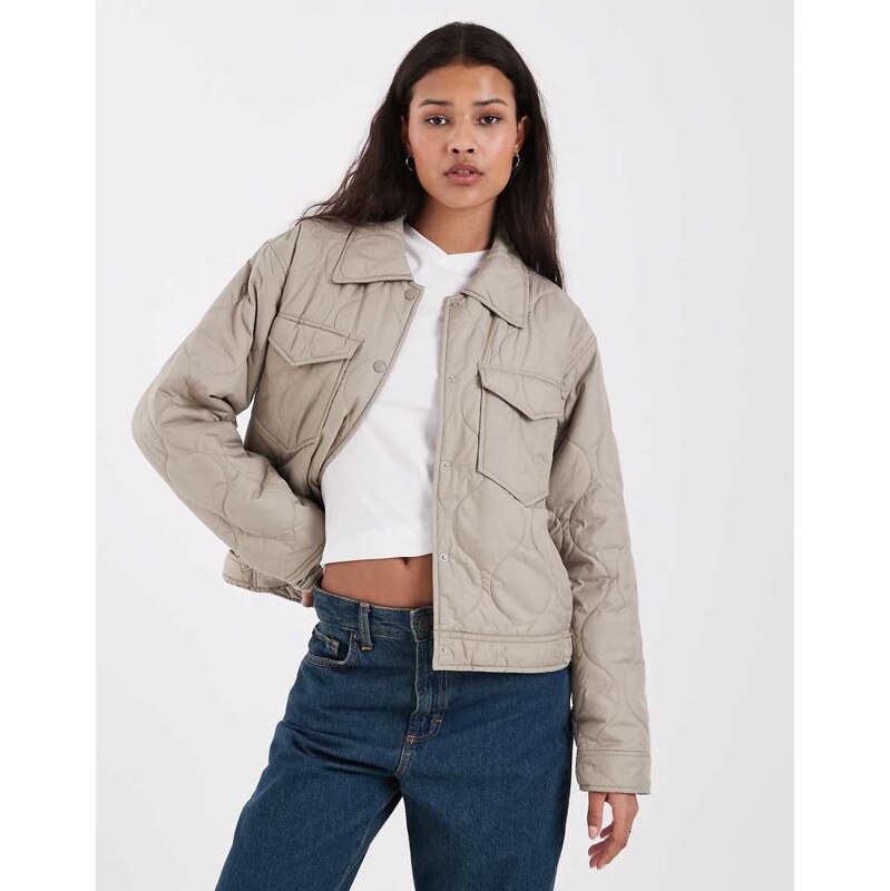 JJXX quilted jacket in khaki-Green 113564295