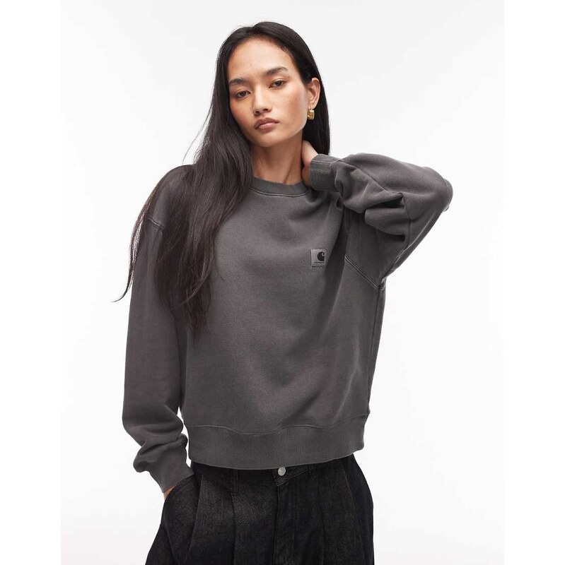 Carhartt WIP nelson sweatshirt in washed black 113575006