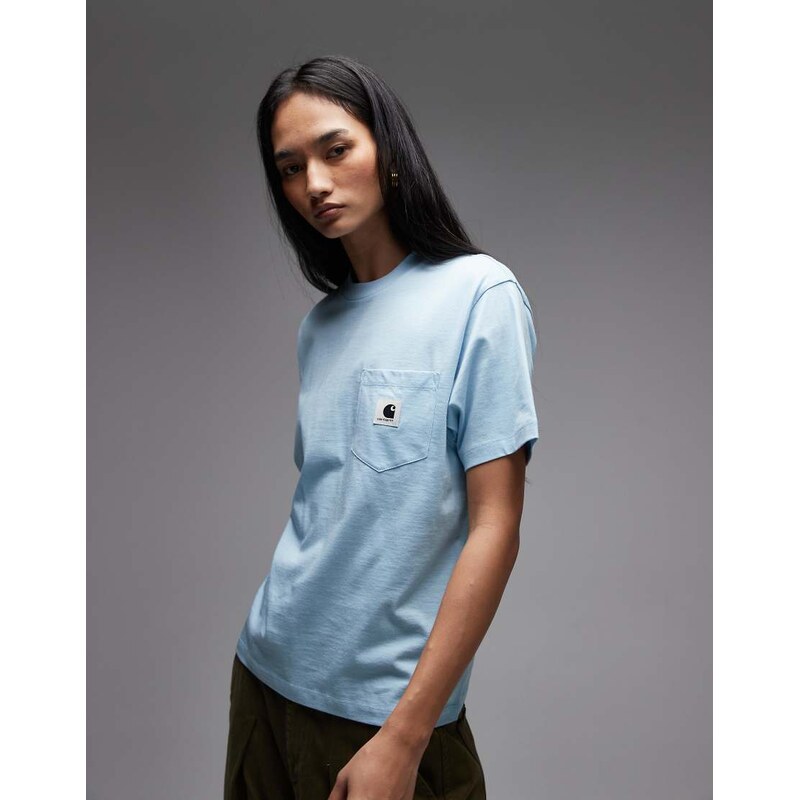 Carhartt WIP pocket t-shirt in light blue 113564338