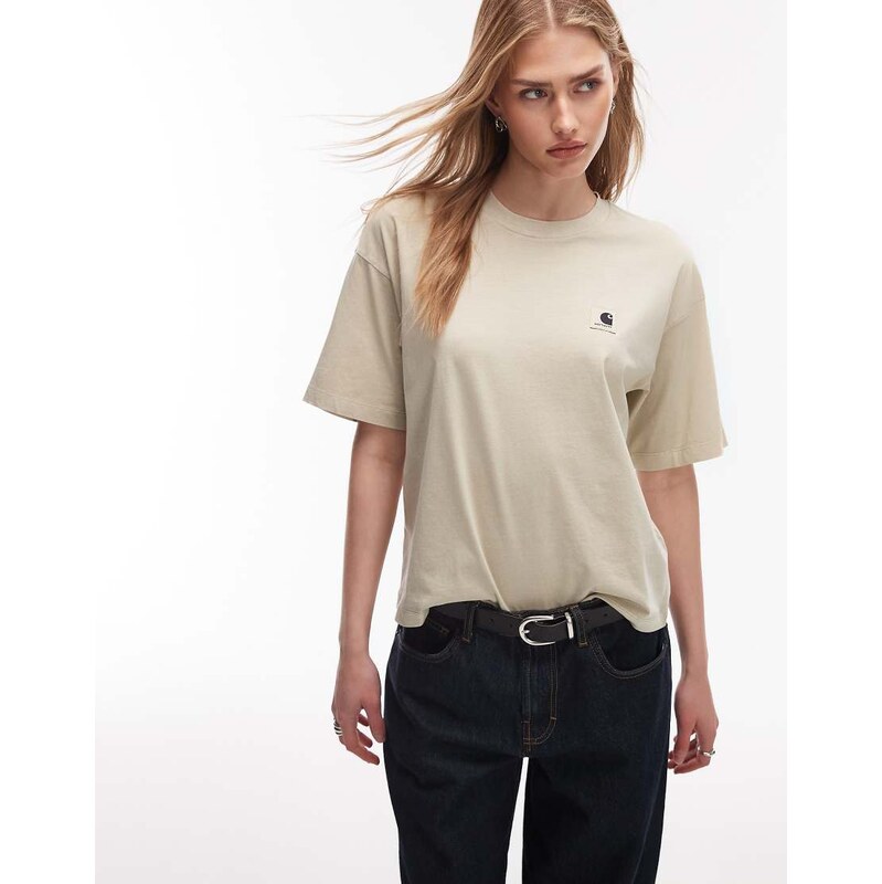 Carhartt WIP nelson t-shirt in stone-Neutral 113564339