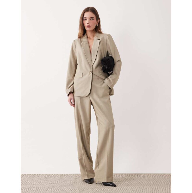 Vila tailored straight leg trousers co-ord in seneca rock