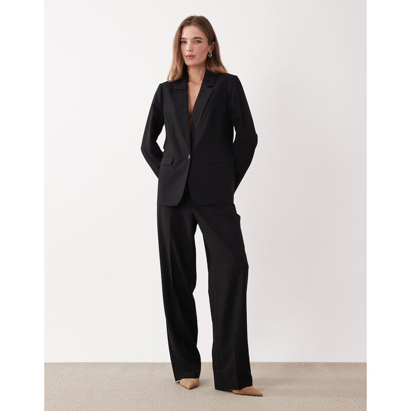 Vila tailored straight leg trousers co-ord in black