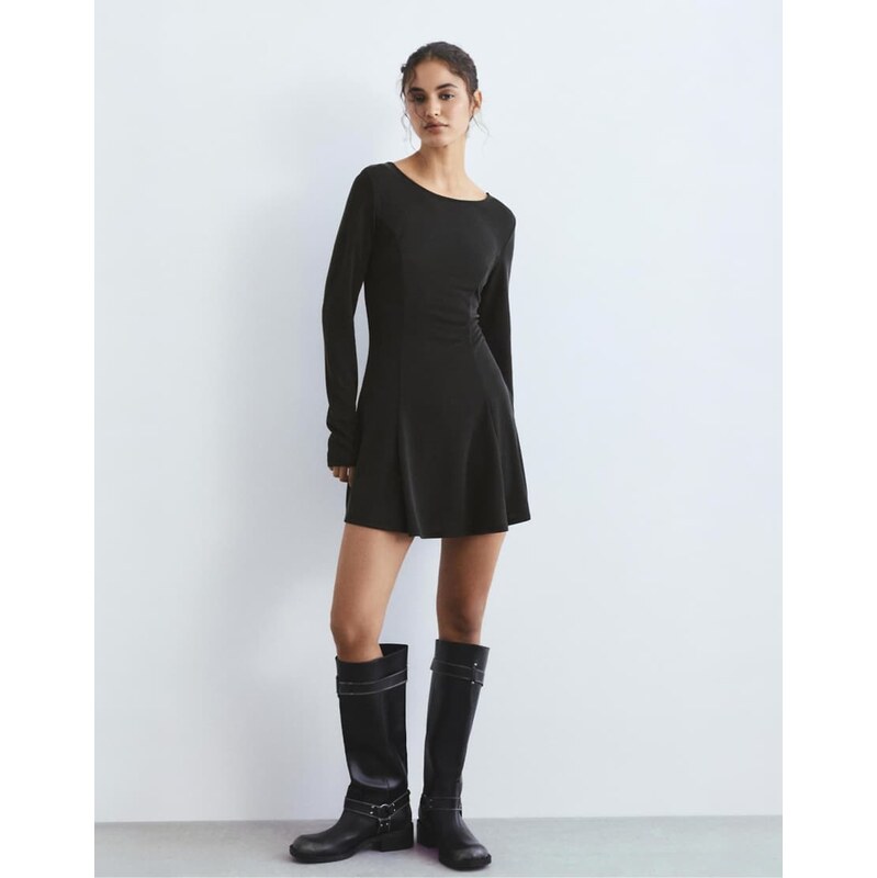 Pull&Bear Short dress with fluid hem in grey