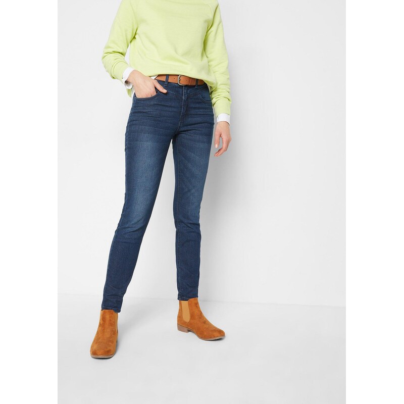 bonprix Skinny džíny High Waist, zkrácené modrá Žena