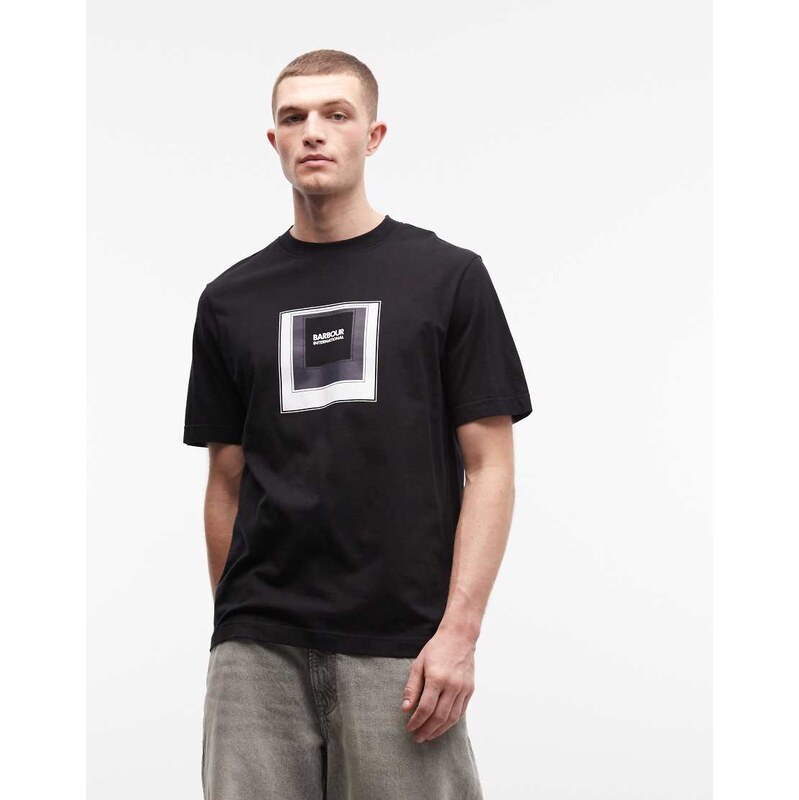 Barbour International Captive graphic box logo t-shirt in black 114240837