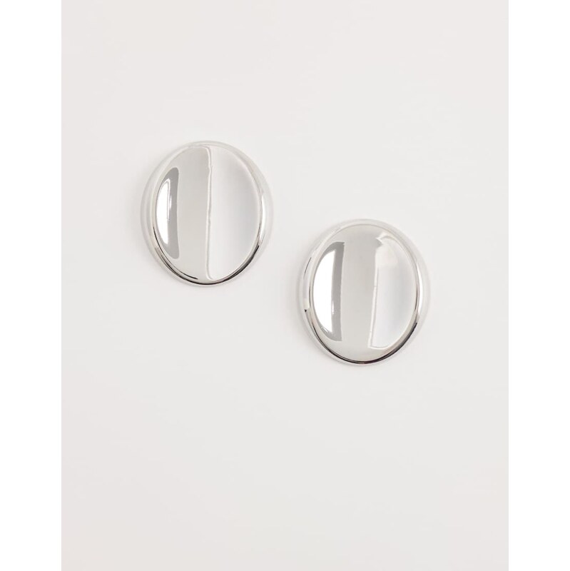 DesignB London flat stud earrings in silver 114082545