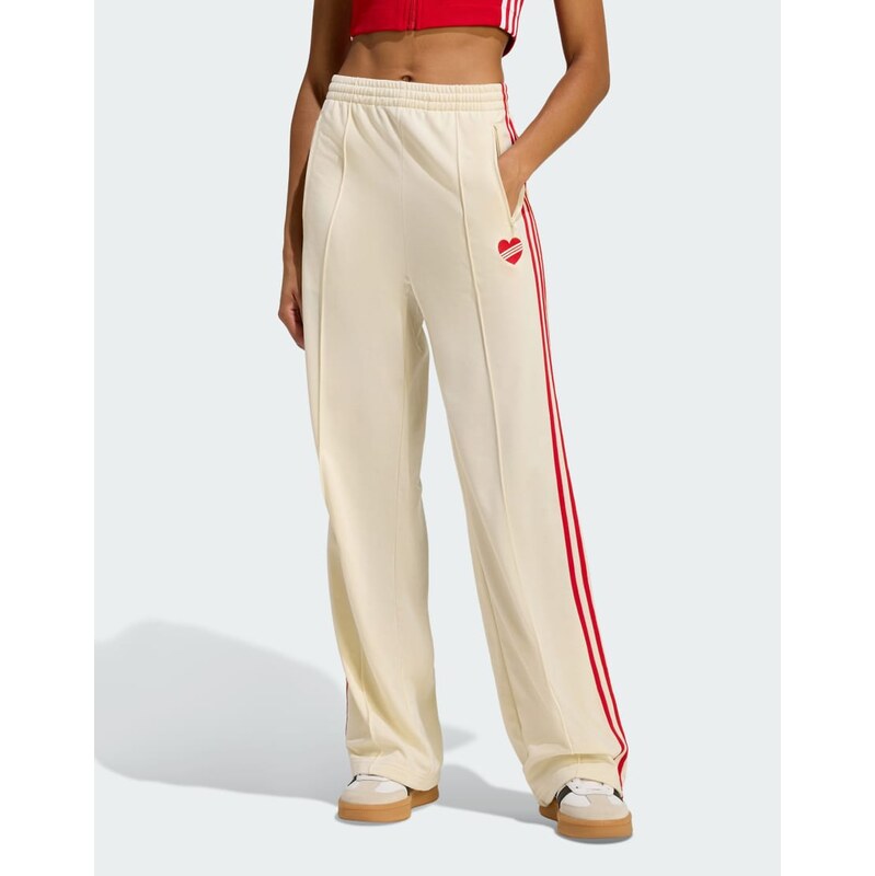 adidas Originals Firebird loose track pant in cream white and