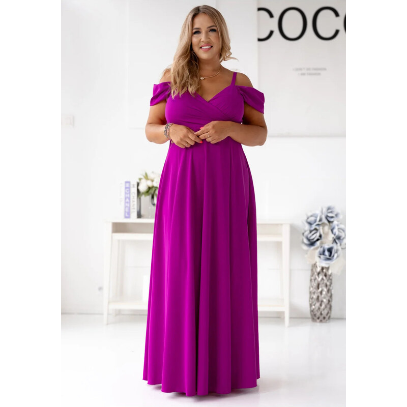 Dlouhé šaty model 208858 fialové - With You 113565340