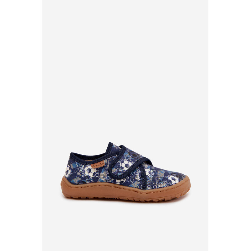 Dětské domácí boty pro kluky na suchý zip Barefoot Froddo