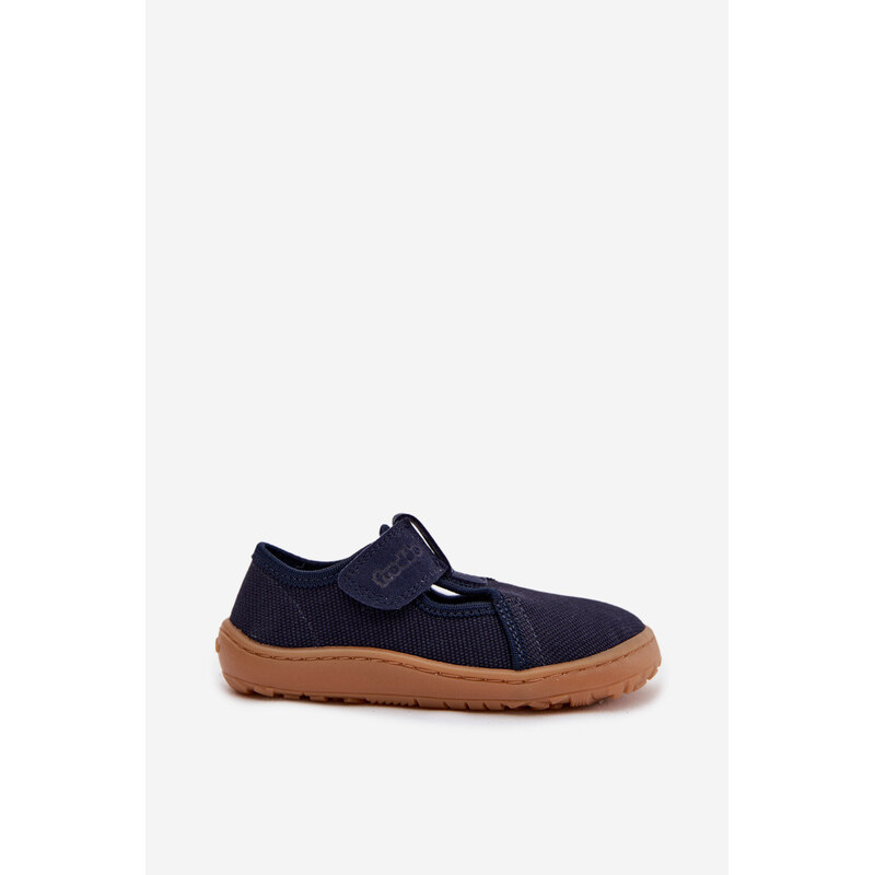 Dětské pantofle na suchý zip Barefoot Froddo Cannvas G1700439