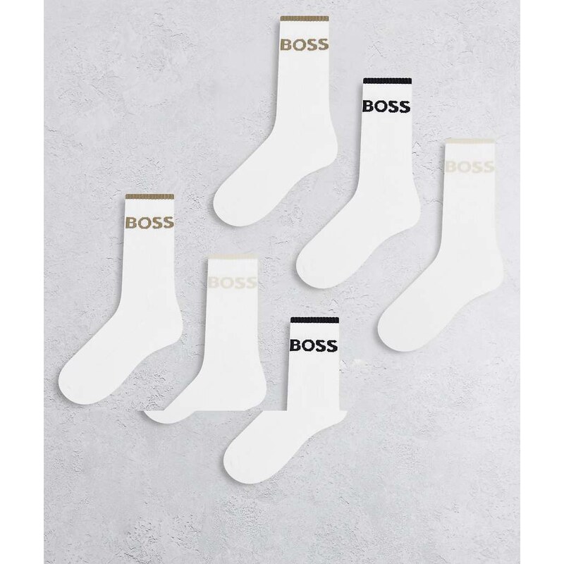 BOSS Orange BOSS Bodywear 6-pack sport crew socks in white