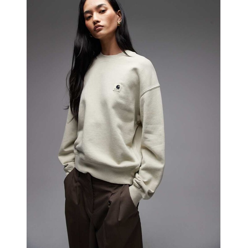 Carhartt WIP nelson sweatshirt in stone-Neutral