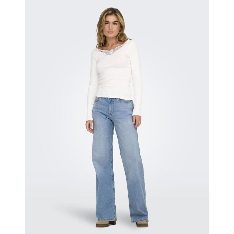 ONLY Wide-fit jeans in light blue denim