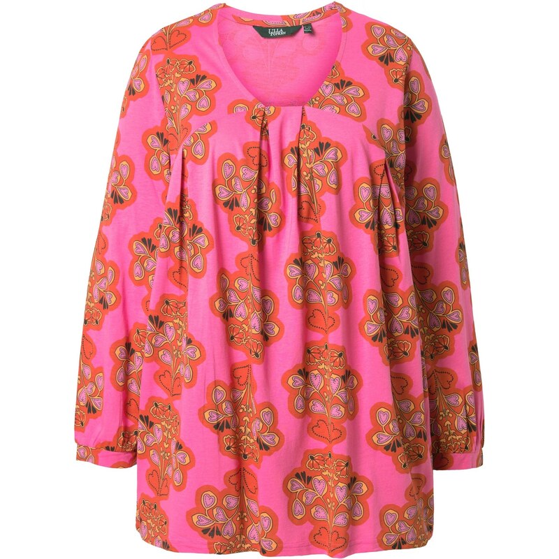 Ulla Popken Tričko zlatě žlutá / tmavě oranžová / pink / černá 113570836