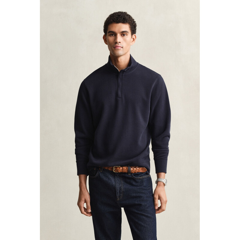 MIKINA GANT LIGHT SACKER HALF ZIP EVENING BLUE