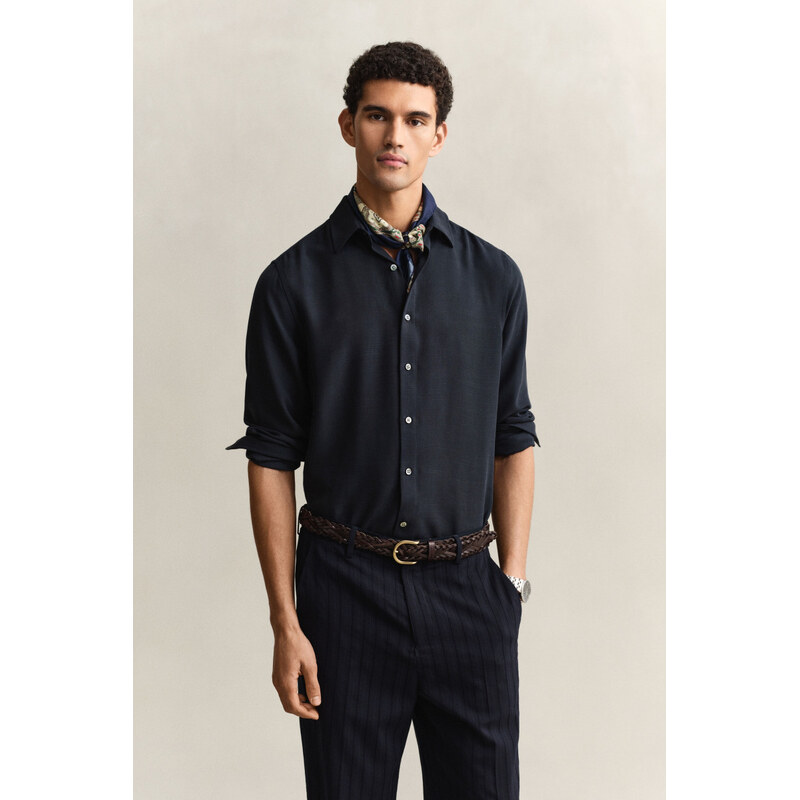KOŠILE GANT REG LYOCELL SHIRT EVENING BLUE