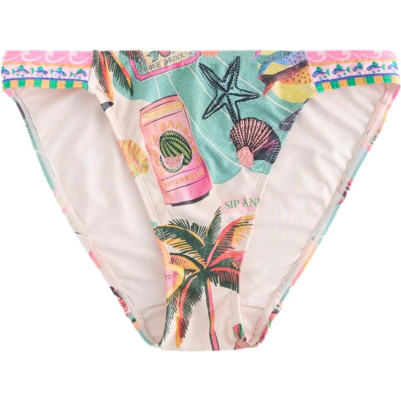 Next Spodní díl plavek žlutá / smaragdová / pink / růže