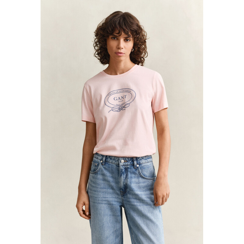 TRIČKO GANT GRAPHIC PRINT SS T-SHIRT APRICOT PINK