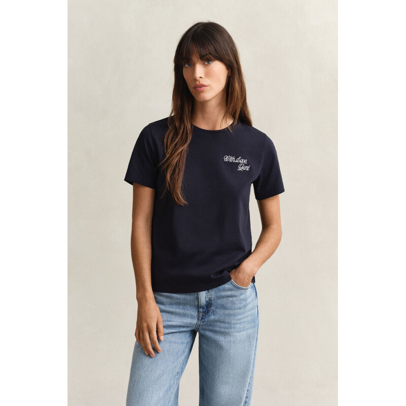 TRIČKO GANT GRAPHIC PRINT SS T-SHIRT EVENING BLUE