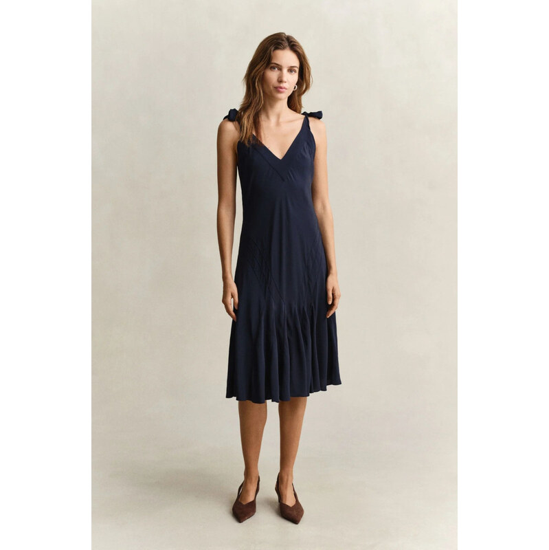 ŠATY GANT BIAS CUT SLIP DRESS EVENING BLUE