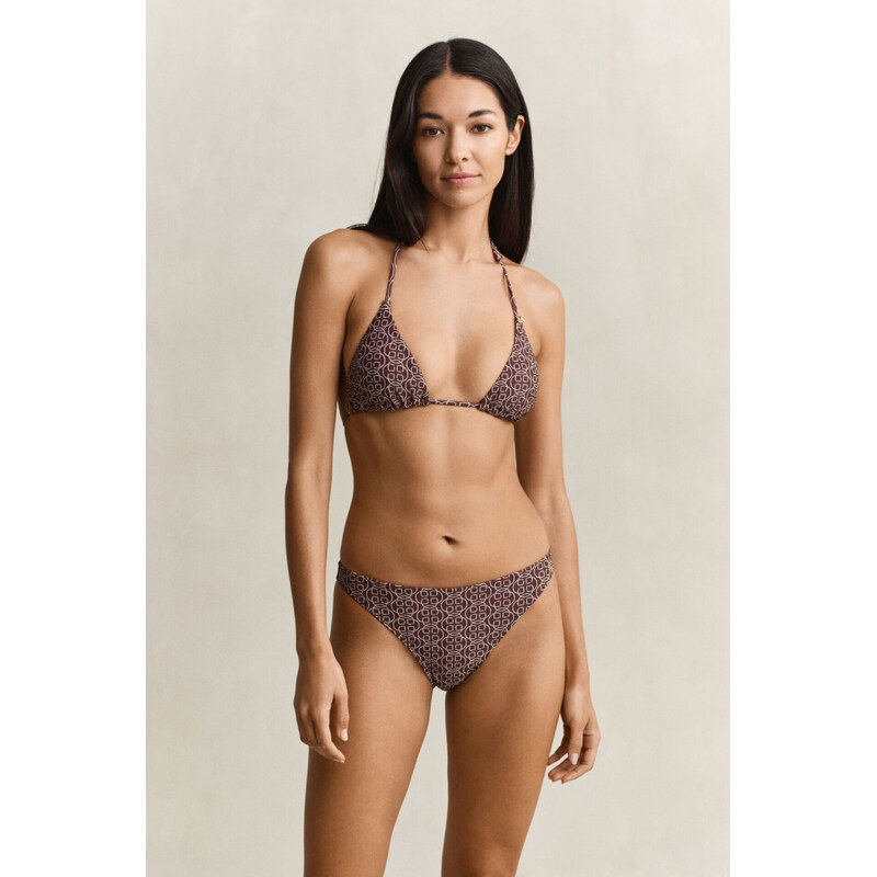 PLAVKY GANT MONOGRAM PRINT BIKINI HIPSTER FRESH SOIL