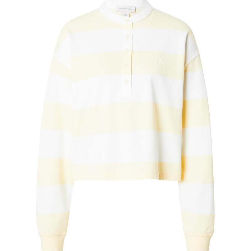 Calvin Klein Jeans Tričko VARSITY pastelově žlutá / bílá