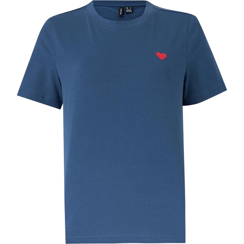 VERO MODA Tričko VMPaulina ultramarínová modř / červená třešeň