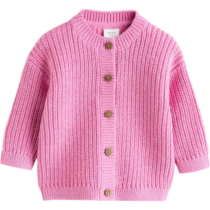 Next Kardigan pink / barva bílé vlny