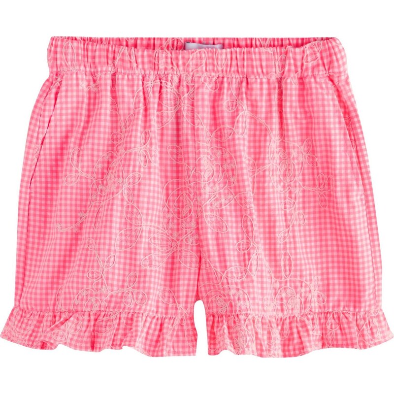 Next Kalhoty Gingham malinová / bílá