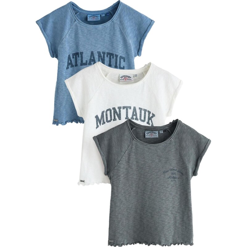 Superdry & Co Tričko opálová / šedá / růžová / bílá