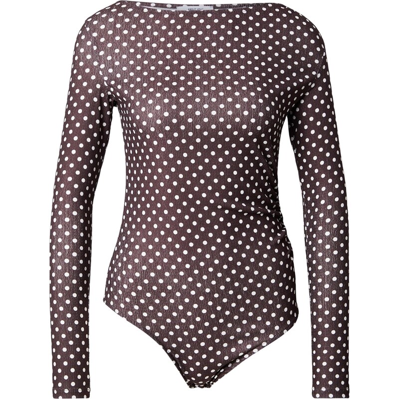 ABOUT YOU Tričkové body Helga hnědá / bílá 113572525