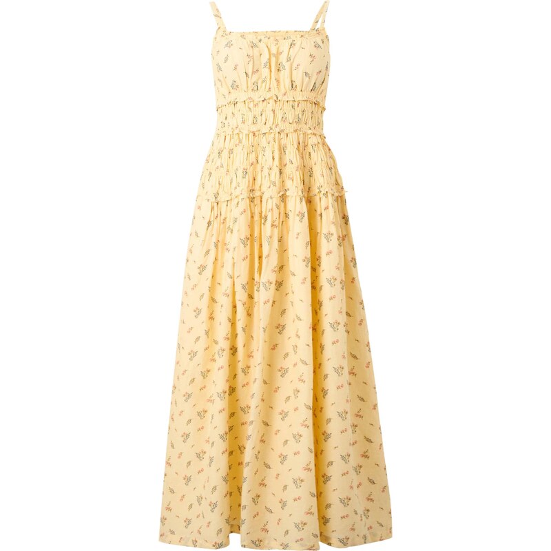 Abercrombie & Fitch Letní šaty tmavě hnědá / citronová / zelená