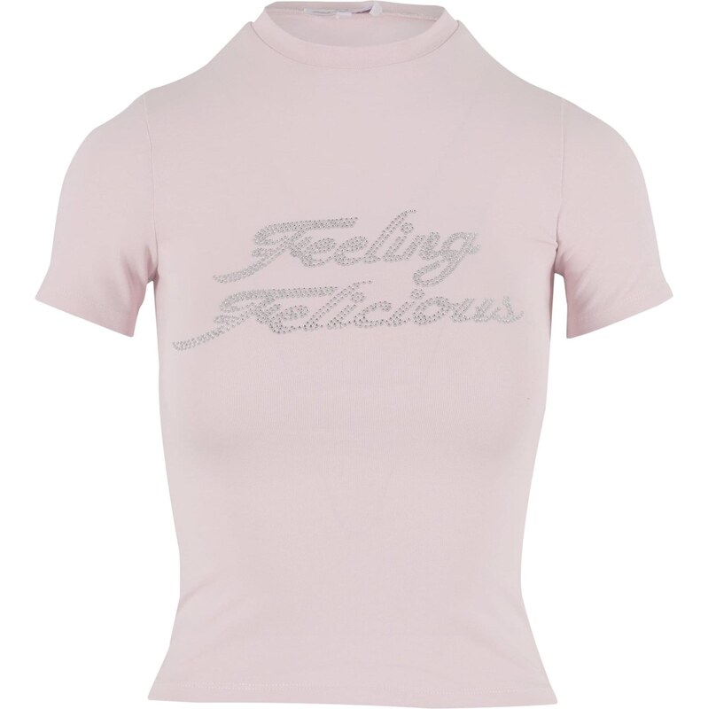 Felicious Tričko Feeling pastelově růžová / stříbrná