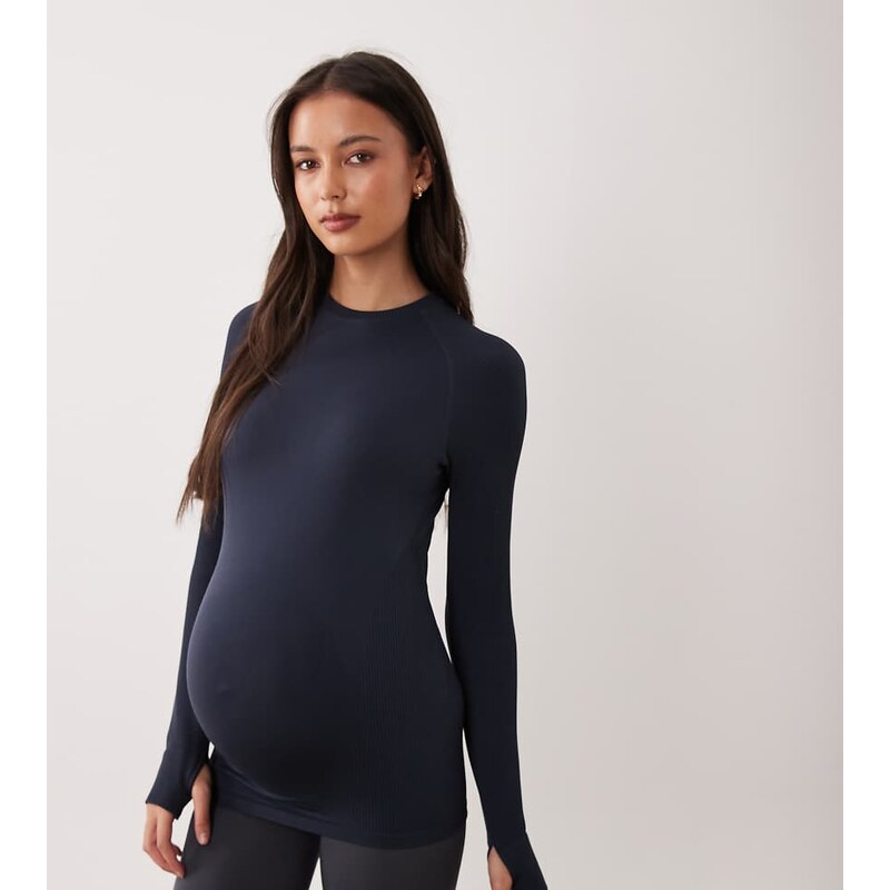 4505 Maternity sculpting seamless long sleeve top in indigo-Navy 113574917