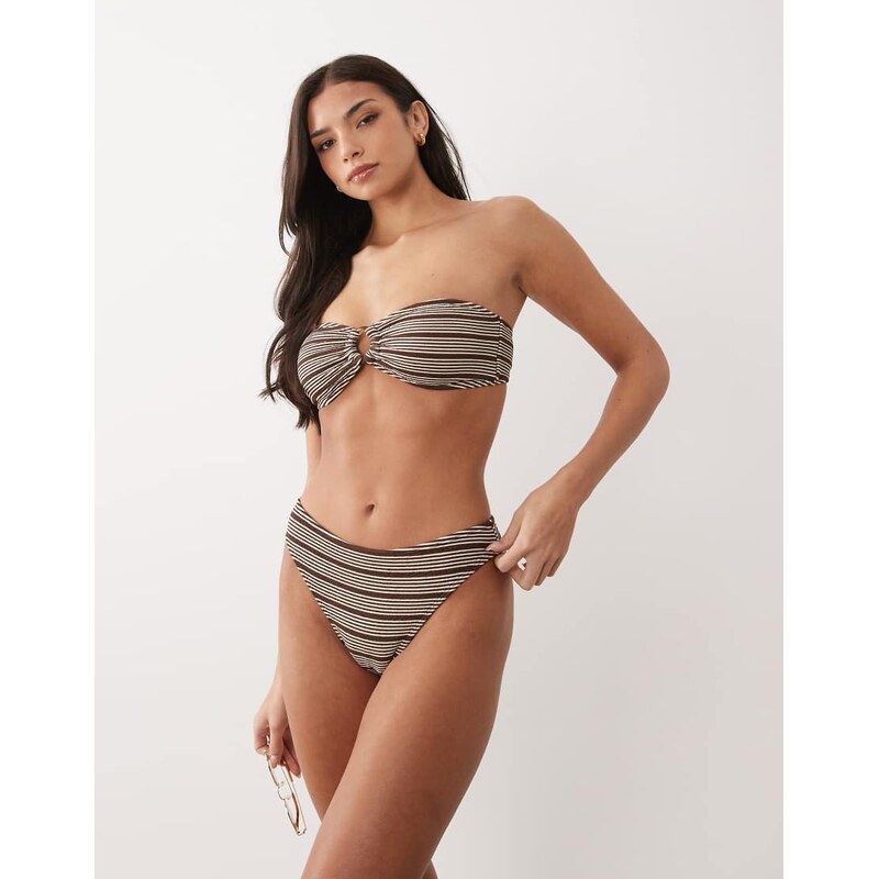 The Frolic exclusive textured high leg brazillian bikini bottom