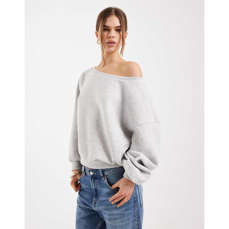 ONLY asymmetric neck sweatshirt in grey