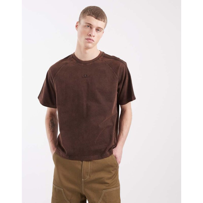 adidas Originals Premium essentials t-shirt in washed coffee