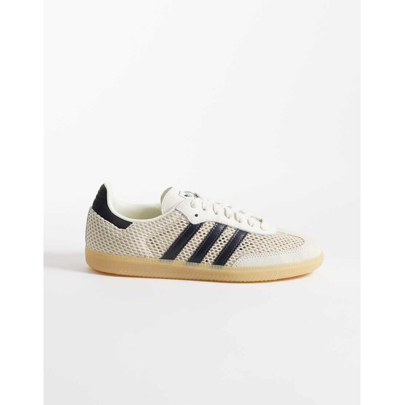 adidas Originals Samba OG crochet trainers is cream and brown