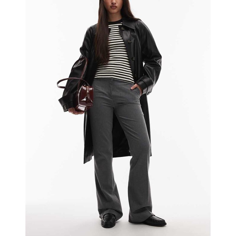 & Other Stories slim flare tailored trousers in dark grey